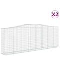 Cestos Gabião Arqueados 2pcs 400x50x140/160cm Ferro Galvanizado