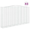 Cestos Gabião Arqueados 3pcs 400x50x220/240cm Ferro Galvanizado