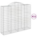 Cestos Gabião Arqueados 11 pcs 200x50x160/180 Ferro Galvanizado