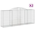 Cestos Gabião Arqueados 2pcs 300x50x120/140cm Ferro Galvanizado