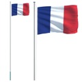 Bandeira da França e Mastro 6,23 M Alumínio