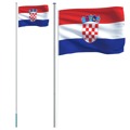 Bandeira da Croácia e Mastro 6,23 M Alumínio