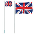 Bandeira do Reino Unido e Mastro 6,23 M Alumínio
