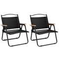 Cadeiras de Campismo 2 pcs 54x43x59 cm Tecido Oxford Preto
