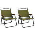 Cadeiras de Campismo 2 pcs 54x43x59 cm Tecido Oxford Verde
