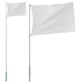 Mastro de Bandeira Telescópico 5,55 M Alumínio Prateado