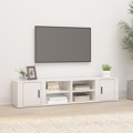 Móveis Tv 2pcs 80x31,5x36 cm Derivados Madeira Branco Brilhante