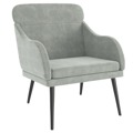 Cadeira com Apoio de Braços 63x76x80 cm Veludo Cinzento-claro