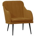 Cadeira com Apoio de Braços 63x76x80 cm Veludo Castanho