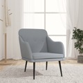 Cadeira com Apoio de Braços 63x76x80 cm Tecido Cinzento-claro