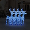 Renas de Natal 4 pcs 160 Luzes LED Acrílico Azul