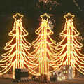 Árvore de Natal Dobrável C/ Leds 3pcs 87x87x93 cm Branco Quente