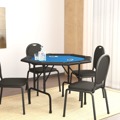 Mesa de Póquer Dobrável 8 Jogadores 108x108x75 cm Azul