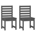 Cadeiras de Jardim 2 pcs 40,5x48x91,5 cm Pinho Maciço Cinzento