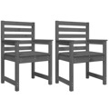 Cadeiras de Jardim 2 pcs 60x48x91 cm Pinho Maciço Cinzento