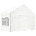 Gazebo com Telhado 4,08x2,23x3,22 M Polietileno Branco