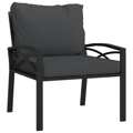 Cadeira de Jardim com Almofadões Cinzentos 68x76x79 cm Aço
