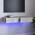Móvel de Tv com Luzes LED 90x35x15,5 cm Cinzento Cimento