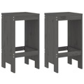 Bancos de Bar 2 pcs 40x36x75 cm Madeira de Pinho Maciça Cinza