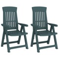 Cadeiras de Jardim Reclináveis 2 pcs Pp Verde