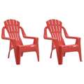 Cadeiras de Jardim Infantis 2 pcs Pp Aspeto de Madeira Vermelho