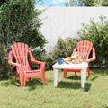Cadeiras de Jardim Infantis 2 pcs Pp Aspeto de Madeira Vermelho