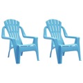 Cadeiras de Jardim Infantis 2 pcs Pp Aspeto de Madeira Azul