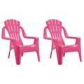 Cadeiras de Jardim Infantis 2 pcs Pp Aspeto de Madeira Rosa