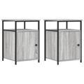 Mesas Cabeceira 2 pcs 40x42x60cm Deriv. Madeira Cinzento Sonoma