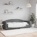Sofá-cama 80x200 cm Tecido Cinzento-escuro