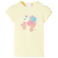 T-shirt de Criança com Estampa de Patins Amarelo-suave 140