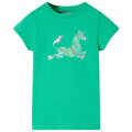 T-shirt para Criança com Estampa de Unicórnio Verde 140