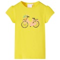 T-shirt de Criança com Estampa de Bicicleta Amarelo 104