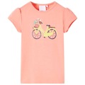 T-shirt de Criança com Estampa de Bicicleta Coral-néon 104