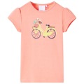 T-shirt de Criança com Estampa de Bicicleta Coral-néon 116