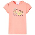 T-shirt de Criança com Estampa de Bicicleta Coral-néon 140
