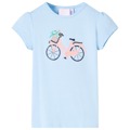 T-shirt de Criança com Estampa de Bicicleta Azul-claro 104