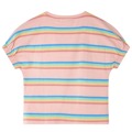 T-shirt para Criança C/ Riscas de Arco-íris Cor Pêssego 116