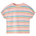 T-shirt para Criança C/ Riscas de Arco-íris Cor Pêssego 128