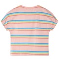 T-shirt para Criança C/ Riscas de Arco-íris Cor Pêssego 140