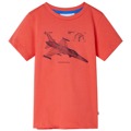 T-shirt para Criança com Estampa de Caça a Jato Vermelho-claro 140
