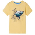 T-shirt de Criança com Estampa de Tubarão Amarelo 128