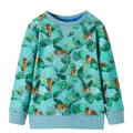 Sweatshirt para Criança Estampa Floral/tigre Verde-claro Mesclado 92