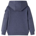 Sweatshirt para Criança com Capuz e Fecho Azul-escuro Mesclado 116