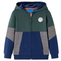 Sweatshirt para Criança com Capuz e Fecho Verde-escuro 140