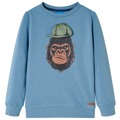 Sweatshirt para Criança C/ Estampa de Gorila Azul-médio 140