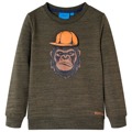 Sweatshirt para Criança C/ Estampa de Gorila Caqui-escuro Mesclado 128