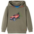 Sweatshirt com Capuz para Criança C/ Estampa de Jipe Cor Caqui 116