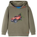 Sweatshirt com Capuz para Criança C/ Estampa de Jipe Cor Caqui 140
