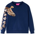 Sweatshirt para Criança com Girafa de Lantejoulas Azul-marinho 128